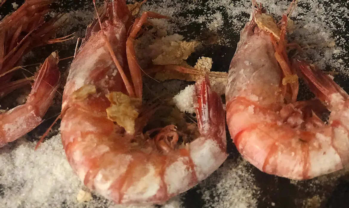 Gamba de nuestra costa a la plancha, solo necesita fuego y sal